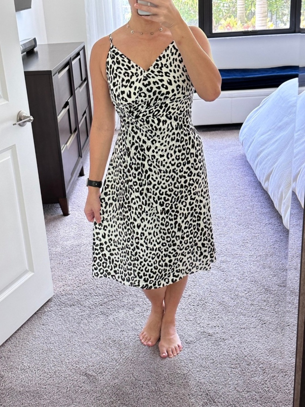 Black and White Leopard Print Express Dress XS